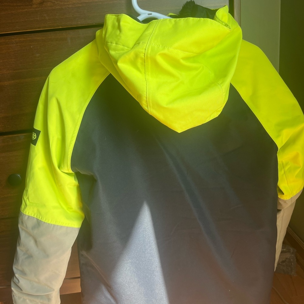 686 Neon Yellow and Black Hooded Jacket